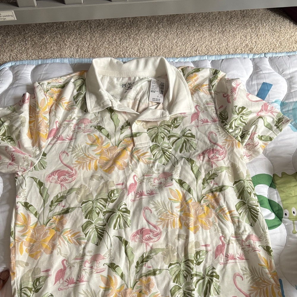 Floral Flamingo Polo